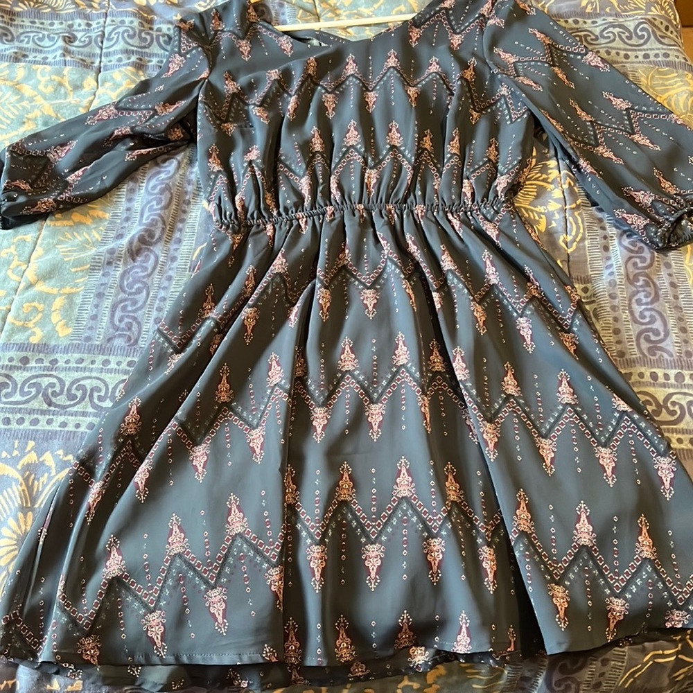 Blue printed dress size medium